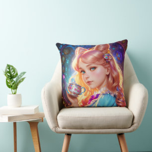 Fantasy Alice In Wonderland Throw Pillow
