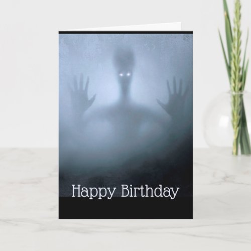 Fantasy Alien Fog Birthday Scary Ghost Night Card