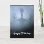 Fantasy Alien Fog Birthday Scary Ghost Night Card<br><div class="desc">Fantasy Alien Fog Creature Scary Ghost Night  Frightening or spooky Night Forest Scene.  Great for that Birthday on Halloween or those who love aliens</div>
