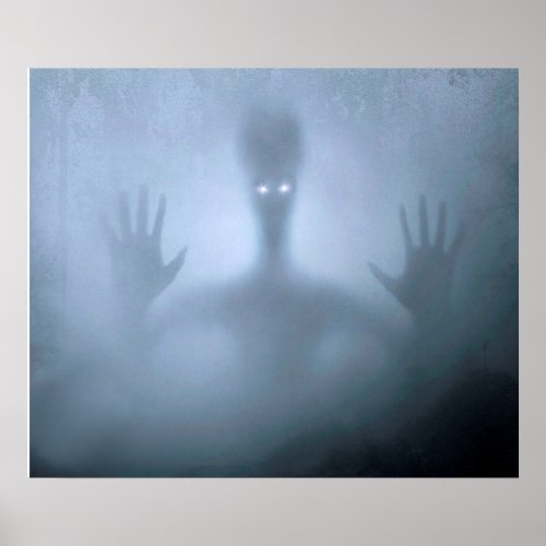 Fantasy Alien Fog Creature Scary Ghost Night Poster