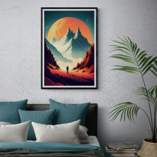Fantasy Alien Landscape AI Art #1 | Colorful Poster