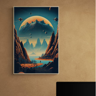 Fantasy Alien Landscape AI Art #2 | Colorful Poster