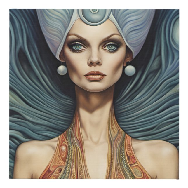 Fantasy Alien Woman Faux Canvas Print (Front)