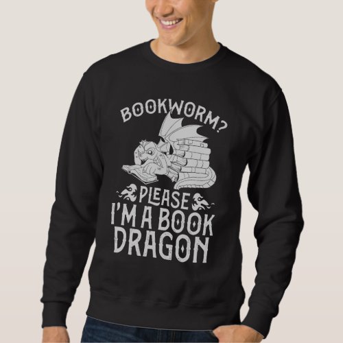 Fantasy Animal Bookworm Librarian Reading  Book Dr Sweatshirt