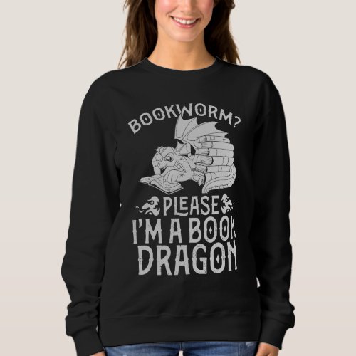 Fantasy Animal Bookworm Librarian Reading  Book Dr Sweatshirt
