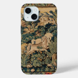 FANTASY ANIMALS,HORSES,WOODLAND Blue Green Floral iPhone 15 Case