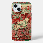FANTASY ANIMALS,HORSES,WOODLAND Red Green Floral iPhone 15 Case