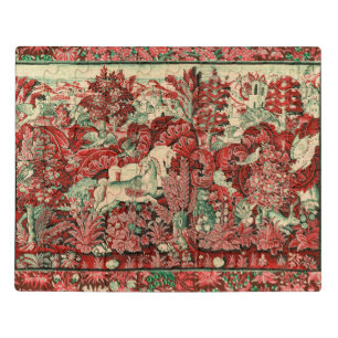 FANTASY ANIMALS,HORSES,WOODLAND Red Green Floral Jigsaw Puzzle