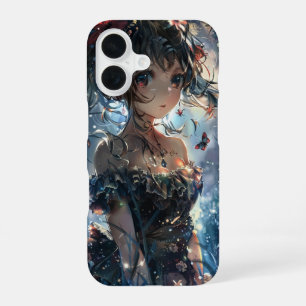 Fantasy Anime Girl in Enchanted Garden iPhone 16 Case