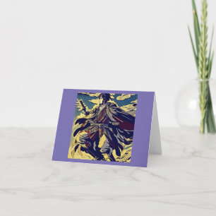 Fantasy Anime Hero 2 - Japanese Woodcut Card