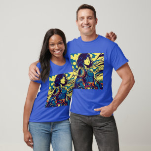 Fantasy Anime Hero 3 - Japanese Woodcut T-Shirt