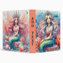 Fantasy Anime Mermaid 3-Ring Binder