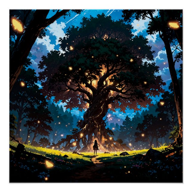 Fantasy anime style forest poster (Front)