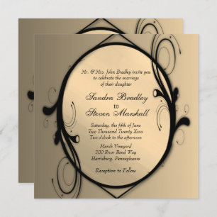 Fantasy Antique Gold Wedding Invitation