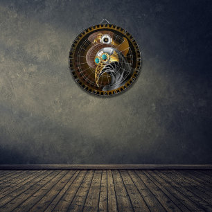 Fantasy Antique Steampunk Plague Doctor Gears Dart Board