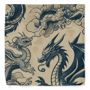 Fantasy Antiqued Dragons Bandana