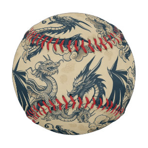 Fantasy Antiqued Dragons Baseball