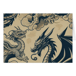 Fantasy Antiqued Dragons Cards