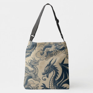 Fantasy Antiqued Dragons  Crossbody Bag