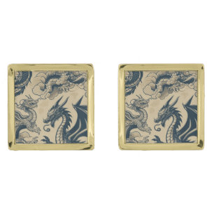 Fantasy Antiqued Dragons Cufflinks