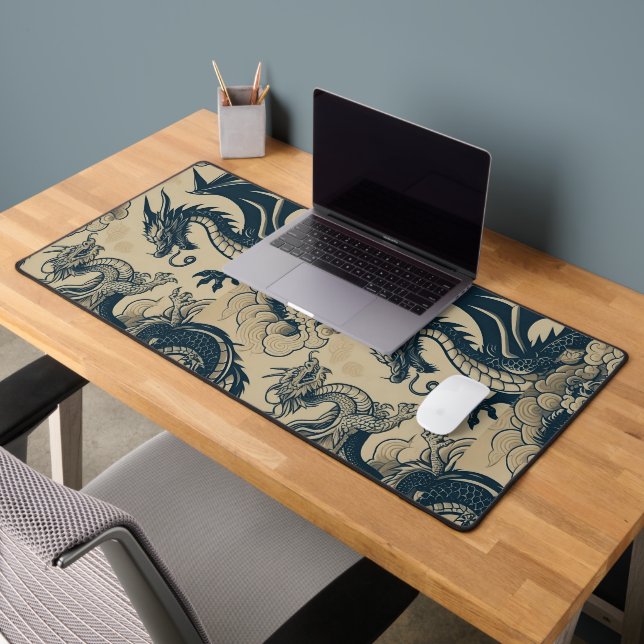 Fantasy Antiqued Dragons  Desk Mat (Office 2)