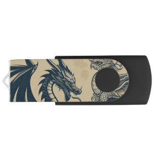 Fantasy Antiqued Dragons  Flash Drive