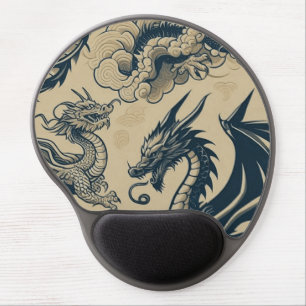 Fantasy Antiqued Dragons  Gel Mouse Pad