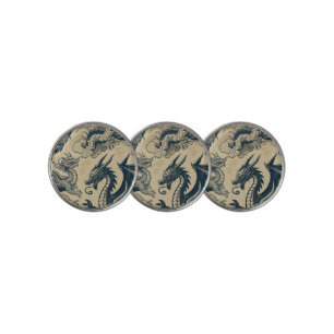 Fantasy Antiqued Dragons Golf Ball Marker