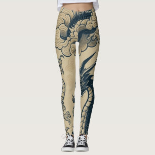 Fantasy Antiqued Dragons Leggings