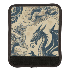 Fantasy Antiqued Dragons  Luggage Handle Wrap