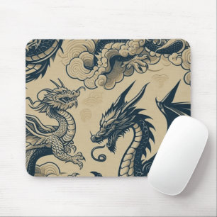 Fantasy Antiqued Dragons Mouse Pad