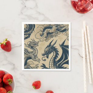Fantasy Antiqued Dragons Napkins