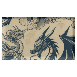 Fantasy Antiqued Dragons  Place Card Holder
