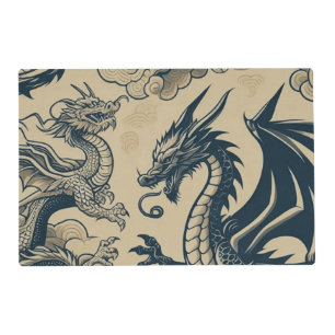Fantasy Antiqued Dragons Placemat