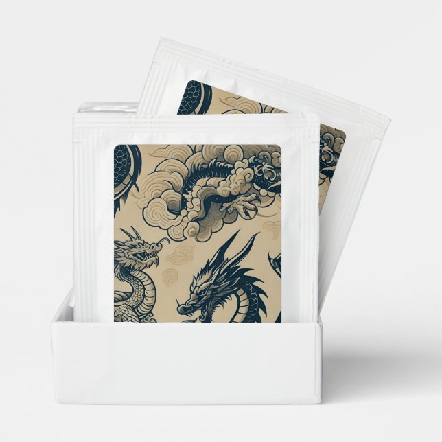 Fantasy Antiqued Dragons  Tea Bag Drink Mix (Pair)