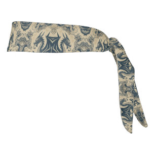 Fantasy Antiqued Dragons Tie Headband