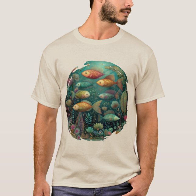 Fantasy Aquarium Whimsical Fish T-Shirt (Front)