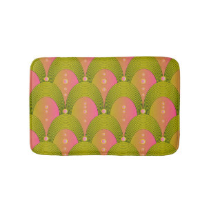 Fantasy Arcs Beads Pink Green Bath Mat