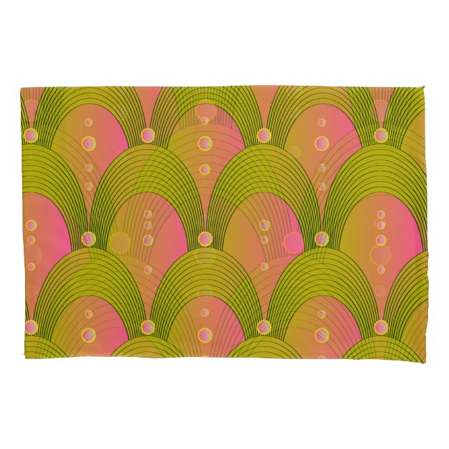 Fantasy Arcs Beads Pink Green Pillow Case (Front)