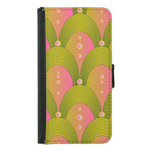 Fantasy Arcs Beads Pink Green Samsung Galaxy S5 Wallet Case
