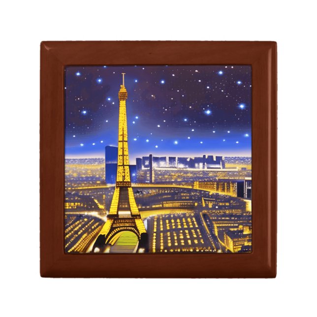 Fantasy Ariel View of Paris Under the Stars Gift Box (Front)