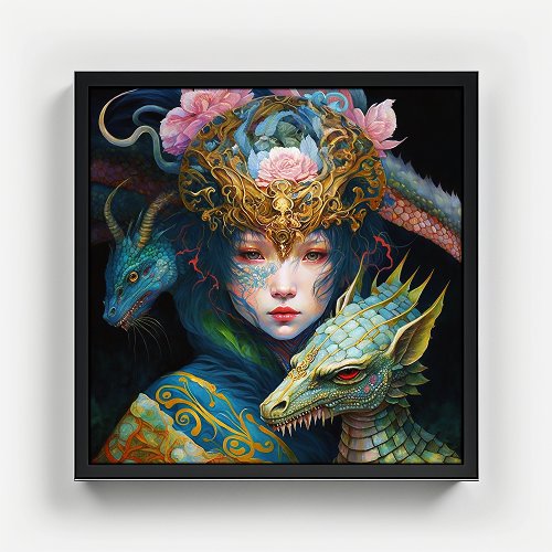 Fantasy Art Dragon Goddess Queen Poster