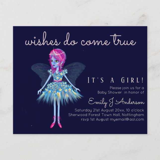 Fantasy Art Fairy Wishes Come True Baby Shower (Front)