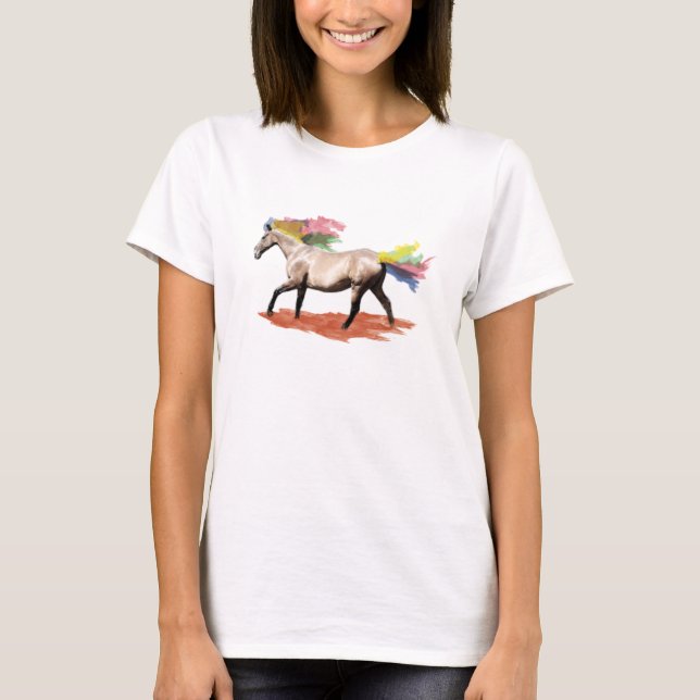 Fantasy Art - Rainbow Horse T-Shirt (Front)