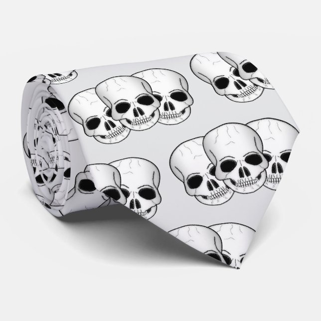 Fantasy Art Skull Design Neck Tie (Rolled)