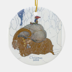 Fantasy Art Swedish Yule Goat Dated Personalized Ceramic Ornament