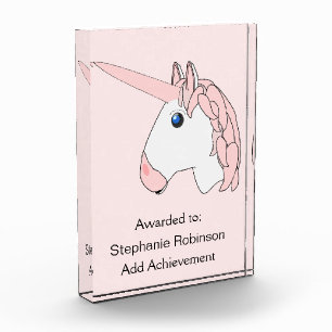 Fantasy Art Unicorn Design Personalised Acrylic Award