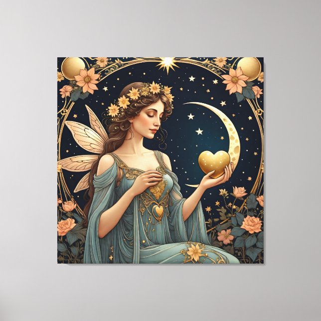 fantasy art woman tarot style  canvas print (Front)