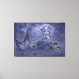 Fantasy Art Wrapped Canvas Print - Dark Mermaid