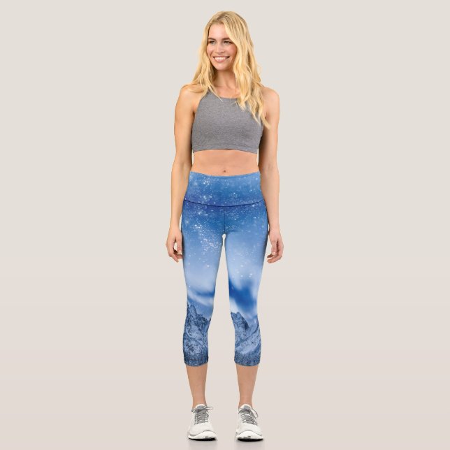 Fantasy at mountain lake capri leggings (Front)